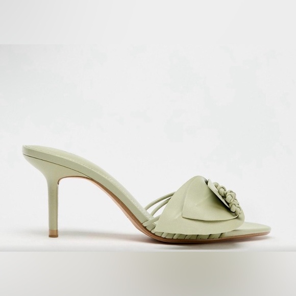 Zara Elegant Sage Green Women's Heels - Picture 3 of 7